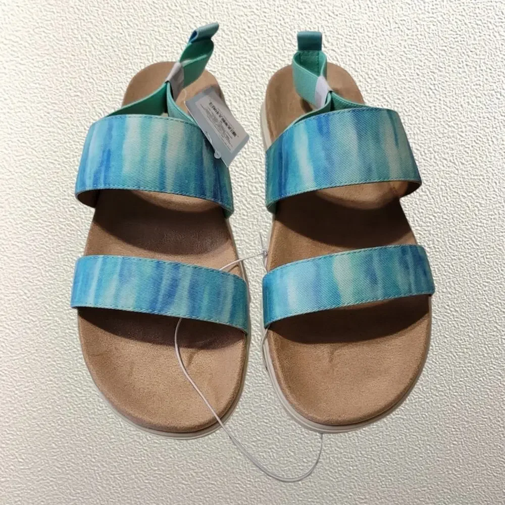 Cat & Jack Blue Pull-On Elastic Strap Sandals